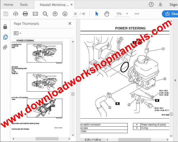 Mazda Premacy Repair Manual 2004 to 2010 PDF